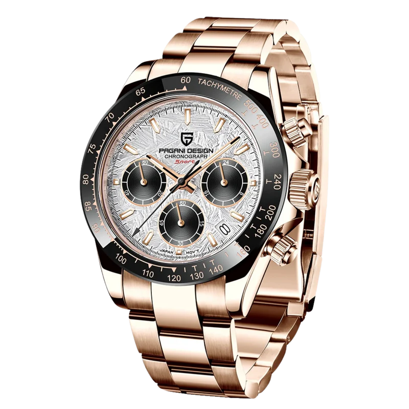 Pagani Design Rose Gold Chronograph “White Meteorite Dial”