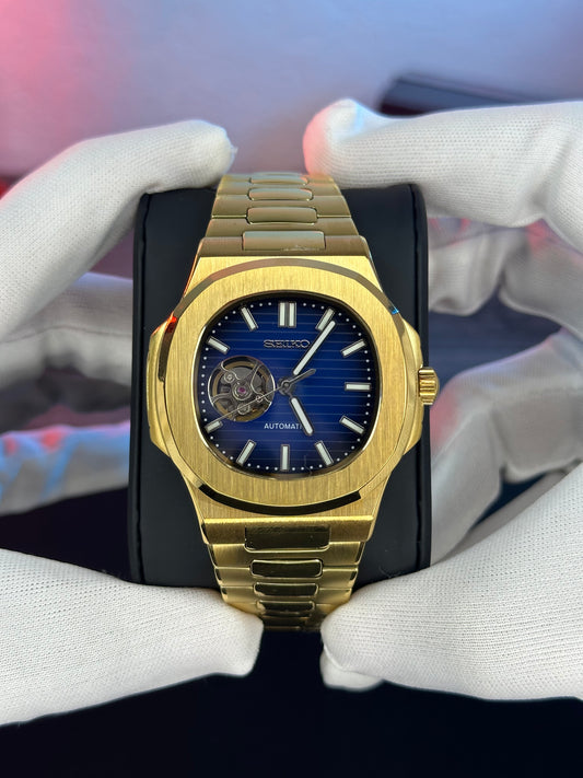 Nautiko Gold - Blue Dial (Open Heart) Mod Watch