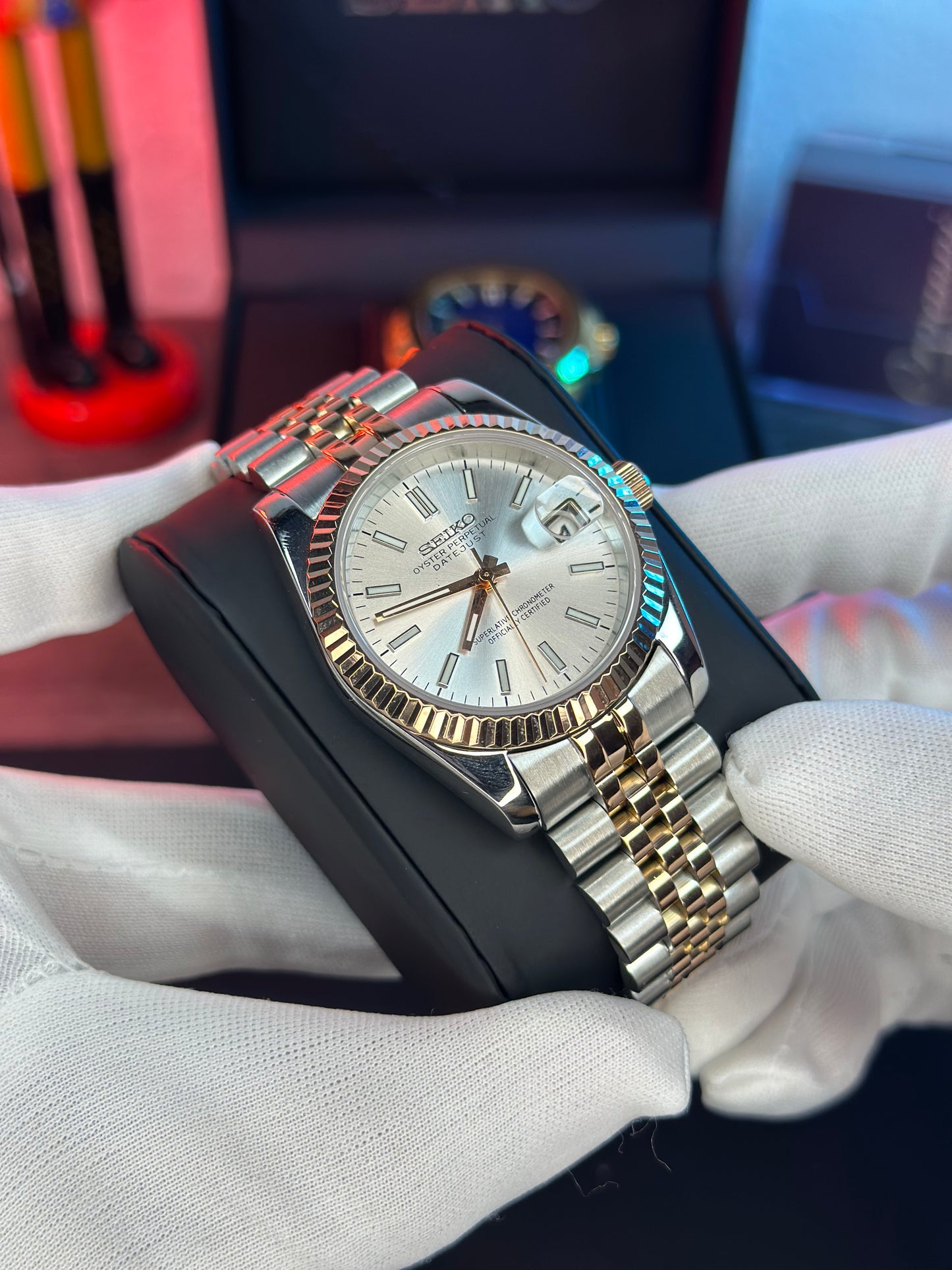 SeikoJust - Two Tones White Pearl Dial 36mm