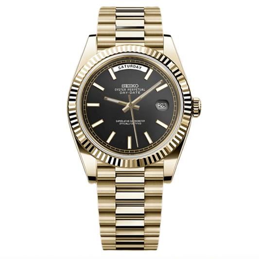 Seikodate - Gold - Black Dial