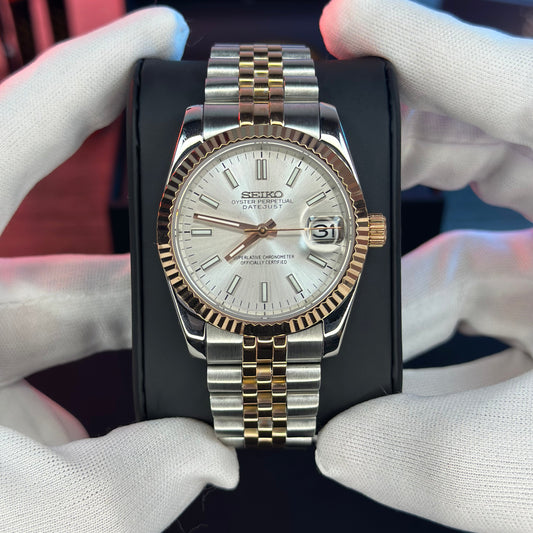 SeikoJust - Two Tones White Pearl Dial 36mm