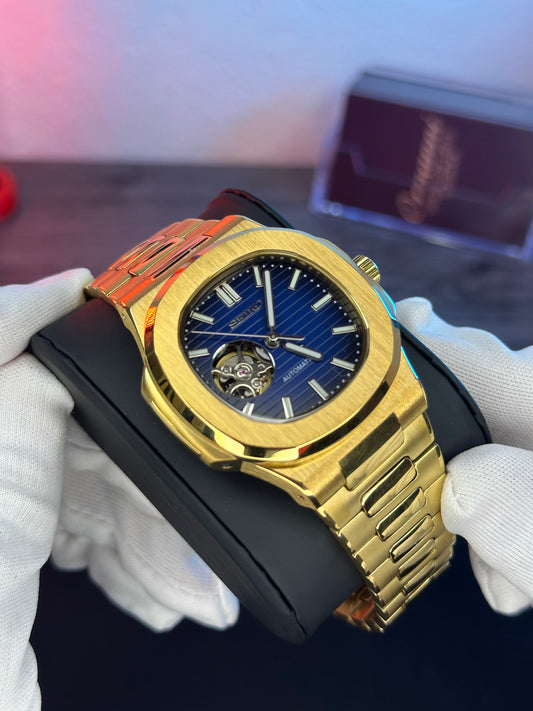 Nautiko Gold - Blue Dial (Open Heart) Mod Watch